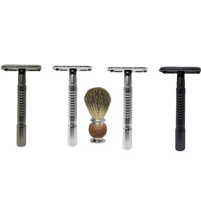 China Twin Blade Zinc Alloy Handle Double Edge Razor Shaving Safety Razor Custom Your Own Logo Razor for sale