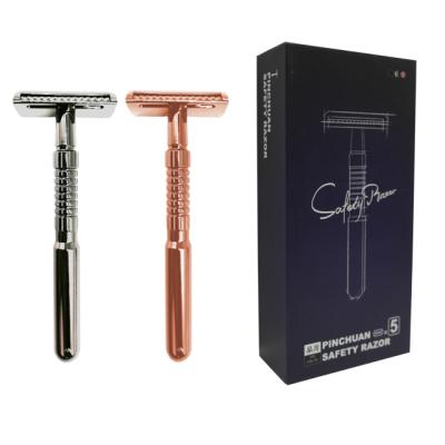 China Dropshipping Safety Stainless Steel Single Handle Razor Single Blade Edge Blade Safety Razor for sale