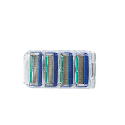 China 6+1 High Quality Blue Color 4PCS One Pack 6+1 Blades Shaving Barber Razor Blade Cartridge for sale