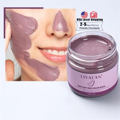 China Private Label Beauty Products Clay Mask Skin Care Eggplant Moisturizer Oil Pore Pore Mask Organic Deep Clean Control Mud for sale