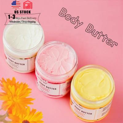 China Hot Selling Rose Cream Skin Lightening Shea Body Moisturizer Private Label Butter Mango Coconut Dry Skin Moisturizer Natural Organic Lotion for sale