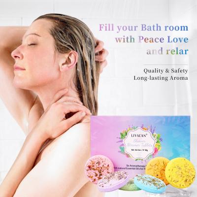 China Wholesale Home Spa Hotel LIYALAN Spa Hotel Home Spa Hotel Home Hotel Spa Vegan Shower Bomb Aromatherapy Shower Displacement Organic Steamer Tablets Steamer Set present for sale