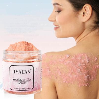 China Exfoliator Private Label Rose Bodyscrub SPA Massage Deep Cleansing Skin Moisturizes Lychee Scent Organic Himalayan Salt Scrub for sale