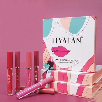 China Private Label Kit Private Label Vegan Waterproof Matte Lip Gloss Gift Velvet Waterproof Lip Gloss Waterproof Lipstick 6 Colors Lip Set for sale