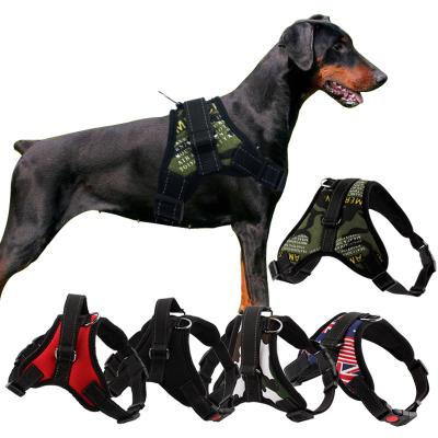 China Mesh Reflective Heavy Duty Reflective Adjustable Leash Set Weight Vest No Pulling Vest Dog Harness For Small Medium Large Pet for sale