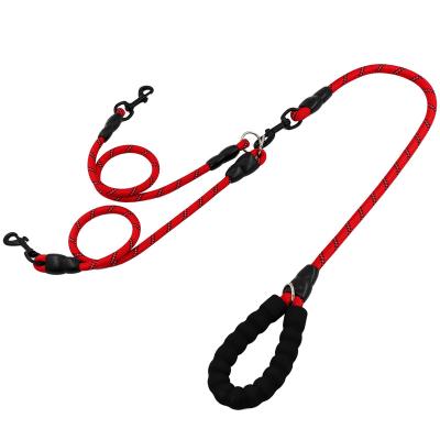 China Manufacturer Personalized PVC Awakening Double Tangle Long Rope Pet Training Free Leashes For Two 2 Dogs for sale