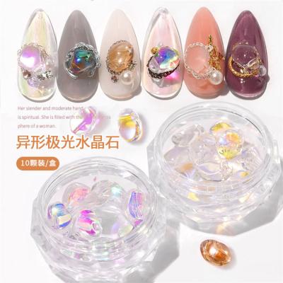 China 3d nail art Korean shiny rhinestone decorations Aurora Irregular Crystal Stones Jewelry 3D art DIY decoration nail for sale