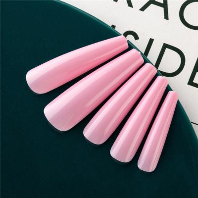 China 24PCS XXXL Coffin Full Cover False French Nail Tips DIY Home Salon Extra Long Artificial Nails for sale