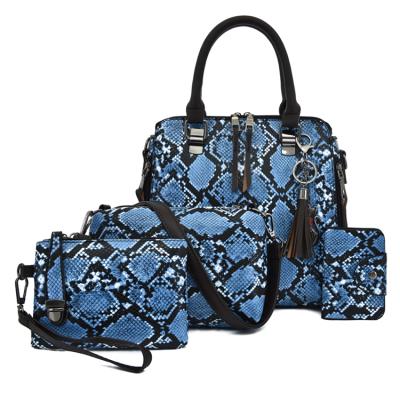 China Chic New Fashion Design Ladies Snakeskin PU Handbags 4pcs Set Bags for sale