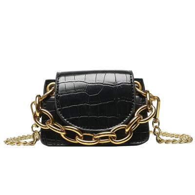 China Water Proof Mini Girls Pussy Pack Crocodile Purse Belt Bag Alligator PU Chain Bag for sale