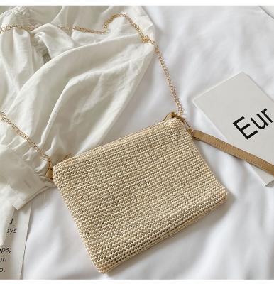 China Fashion Women New Beach Purse Bag Paper Straw Handbags Ladies Clutch Envelope Cross - Body Bag for sale