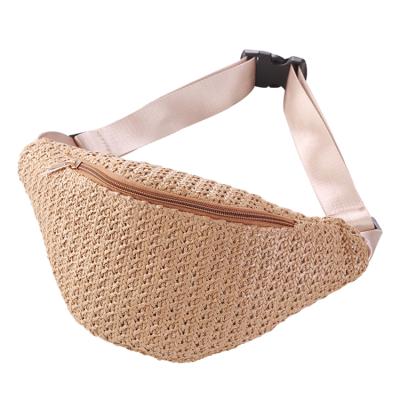 China 2019 hot selling fashion ins crochet bag women waist bag straw worthless pussy package for sale