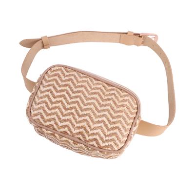 China Fashion Women Summer Crochet Worthless Bag Style Waist Bag Straw American Pussy Pack for sale