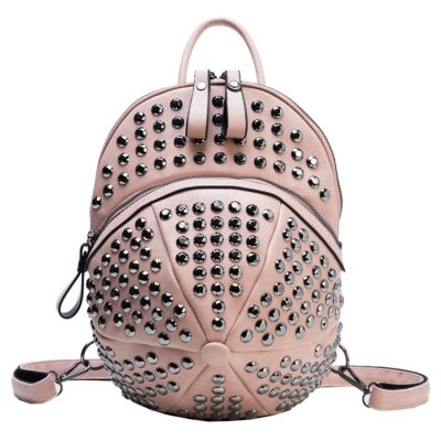 China New Style Waterproof Women PU Rivet Backpack Bag Girls Hat Shape Backpack for sale