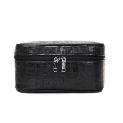 China New Crocodile Fashion Makeup Bag Showroom Clutch Bag Women PU Leather Cosmetic Box for sale