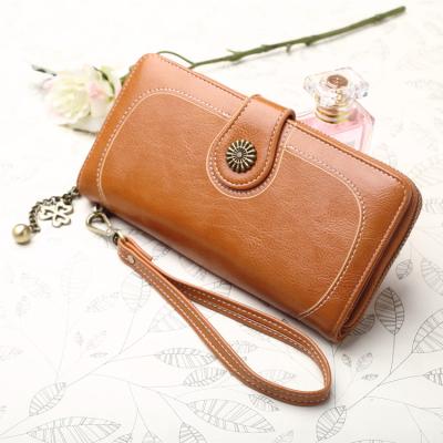 China Fashion Women Waxed PU Clutch Bag Sale Wallet Along Phone Hot Purse for sale