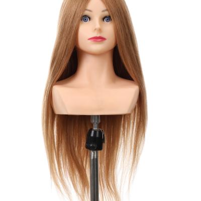 China 2019 High Quality 100% Silky Straight Wave Hairdressing Mannequin Head Hair Training Head With Shoulder for sale