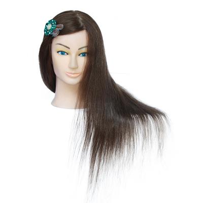 China 100% Natural Hairdresser Hairdressing Training Head Hair Styling Doll Head for sale