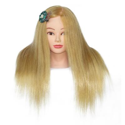 China Brown Hair Mannequin Head Hairdressing Mannequin Head Braiding Hairdresser Training Doll Heads for sale