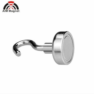 China Industrial Magnet 32 ​​Diameter Fishing Heavy Duty Magnetic Hook Strong Magnet for sale