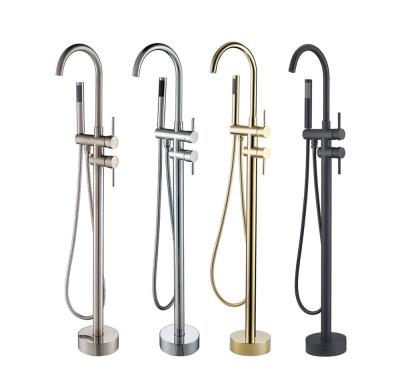 China Without Sliding Bar 2019 American Style Chromed Floor Standing Freestanding Tub Faucet for sale