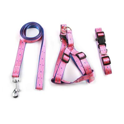 China Stocked 3 Pcs/Set Nylon Pet Harness And Leash For Small Large Dog Collar Support OED/ODM for sale