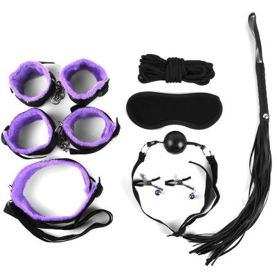 China 8PCS Bondage Fun Sexy Bondage Set Adult SM Games Sexy Restraints Suit For Couples Training Toy Handcuffs Bed for sale