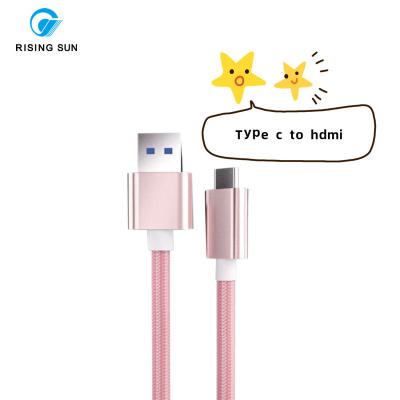 China copper & in the absence of oxygen; flexible & Free customization patent master design logo usb3.0 to hdmi 30hz adapter type C cable for Samsung Galaxy Huawei mobile phone fast charging data cable for sale