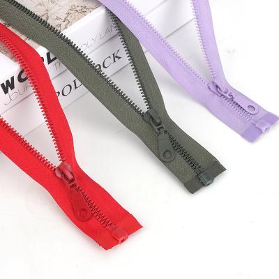 China Wholesale Custom Plugged Heavy Duty Auto Lock Zipper 5# Plastic Resin Zips for sale