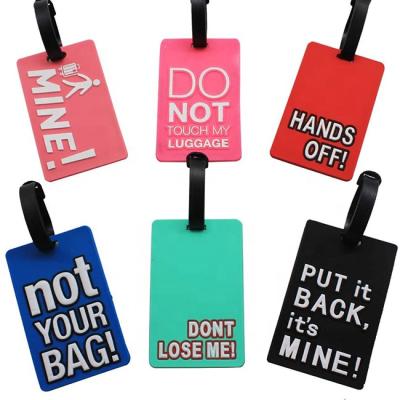 China Luggage Travel Soft PVC Luggage Tags Travel PVC Suitcases ID Tags Business Card Accessory Holder For Traveling for sale