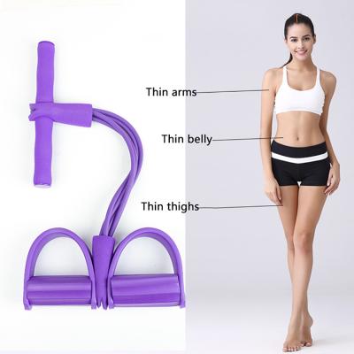 China Suitable for multifunctional home fitness muscle of different exercises stretching exercise pedal, resistance foot pedal elastic 4 tube pull rope test program for sale