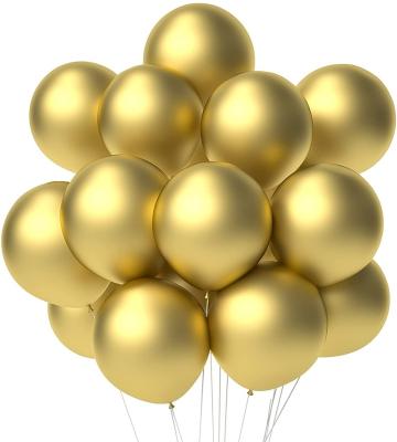 China Activity Decoration Gold Chrome Metallic Balloons 12 Inch Party Gold Metallic Latex Balloons Birthday Balloons For Party for sale