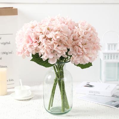 China gift hot sales contact real wedding set decoration round hydrangea flowers artificial single stem silk hydrangea flowers for sale