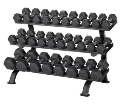 China Indoor High Quality Commercial Dumbbell Set With Three-Layer Dumbbell Rack Fitness Equipment for sale