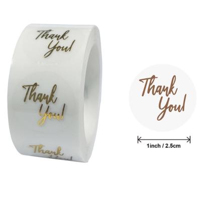 China Customized Printing Clear Stickers Waterproof Self Adhesive Gold Foil Transparent Thank You For Supporting My Small Business Sticker for sale