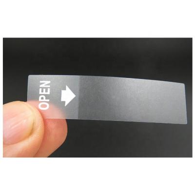 China Waterproof empty transparent transparent clear PVC rectangle label Japanese bento paper box seal spacer glue sealing label PVC label for sale