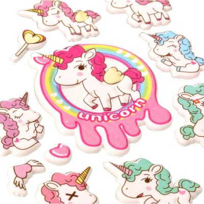 China Puffy Unicorn Sticker Cute Waterproof Environmental Protection Custom Cartoon Kawaii DIY Stickers for Kids Children for sale