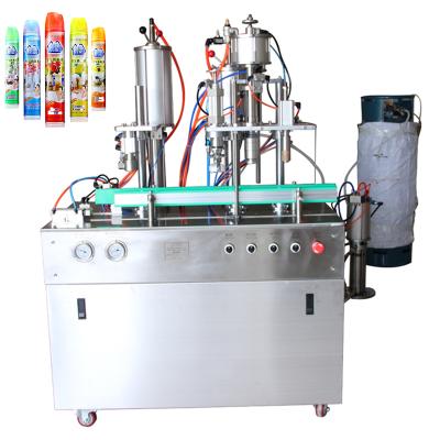 China Hot Selling High Efficiency Santa Snow Spray 4 In 1 Aerosol Filling Machines For Cylinders for sale