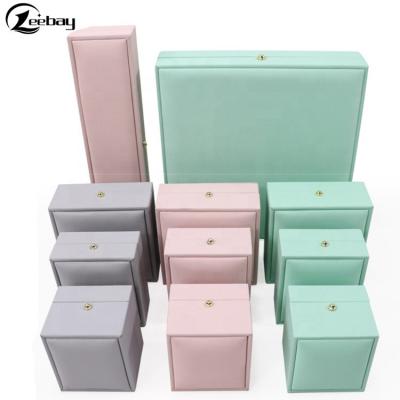 China New fashionable high-grade brushed leather jewelry box, pink pearl box jewelry box for sale