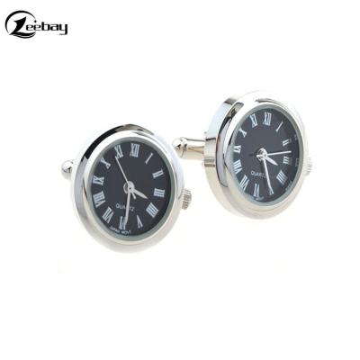 China Europe Hot Quality Mechanical Crystal Cufflinks Watch Quartz Movement Watch Cufflinks for sale