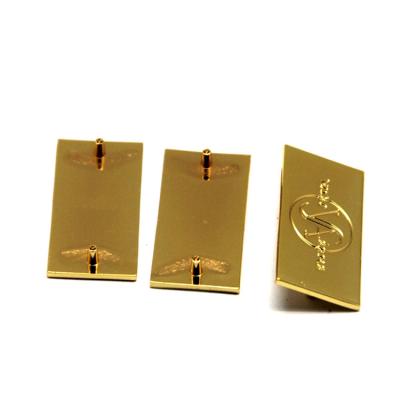 China Nickel Free Gold Plated Metal Label Logo For Fabrics Metal Purse Custom Label for sale