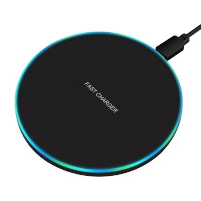 China 15W 10W Qi Pad Wireless Charging Pad LED Light Mobile Phone Fast Charging Wireless Charger For iphone 12 mini 11 pro Max Xs X 8 plus for sale