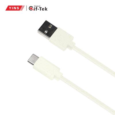 China Free Shipping Biodegradable MP3/MP4 Player USB To Type C Cable Wheat Straw Mobile Phone Charger Eco Friendly Ignition Micro Data Cable for sale