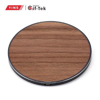 China Portable Logo Qi Compatible Fast Charging Phone Charger Wooden Wireless Pad Customized 10w Mobile Phone for sale