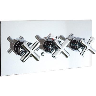 China Three Handles 2 Way Thermostatic Shower Valve Perfect Thermostatic Control for sale