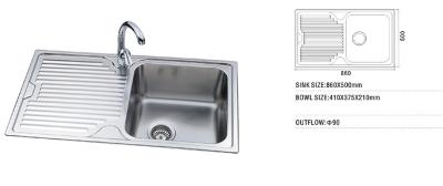 China Family Luxury Deck Mounted Stainless Steel Single Bowl Kitchen Sink for sale