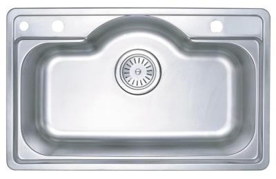 China Rectangle Large Single Bowl Stainless Steel Kitchen Sinks Deck Mounted for sale