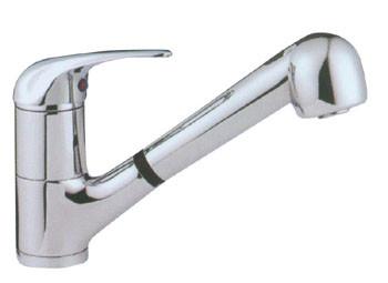 China Contemporary Pull Out Spray Brass Kitchen Mixer Taps / Single Lever Kitchen Faucet for sale