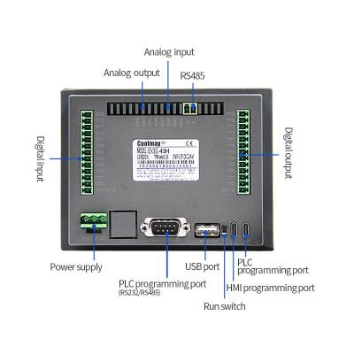 China DIN Rail Integrated HMI PLC Passive NPN Input RS485 PLC HMI Panel for sale