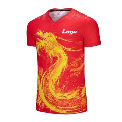 China High Quality Custom Lidong T-shirt Chinese Dragon Anti-wrinkle Printing Good Omens T Shirt With Fashion V-Neckline for sale